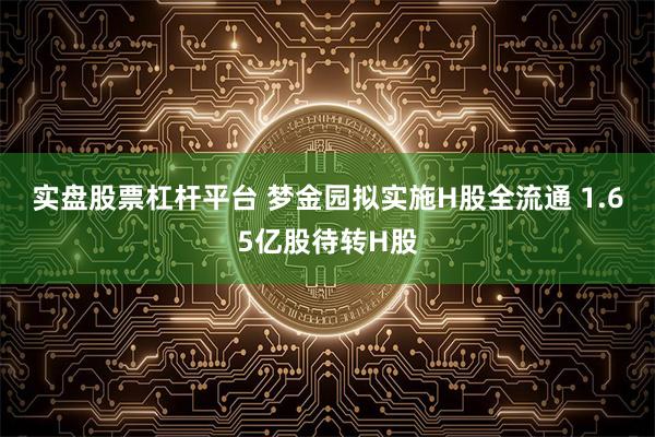 实盘股票杠杆平台 梦金园拟实施H股全流通 1.65亿股待转H股