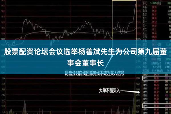 股票配资论坛会议选举杨善斌先生为公司第九届董事会董事长